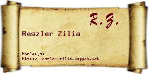Reszler Zilia névjegykártya